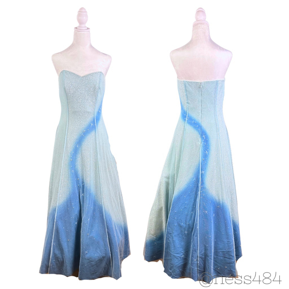 Lillie Rubin Strapless Embellished Ombre Gown Formal Evening Dress‎ Size 8